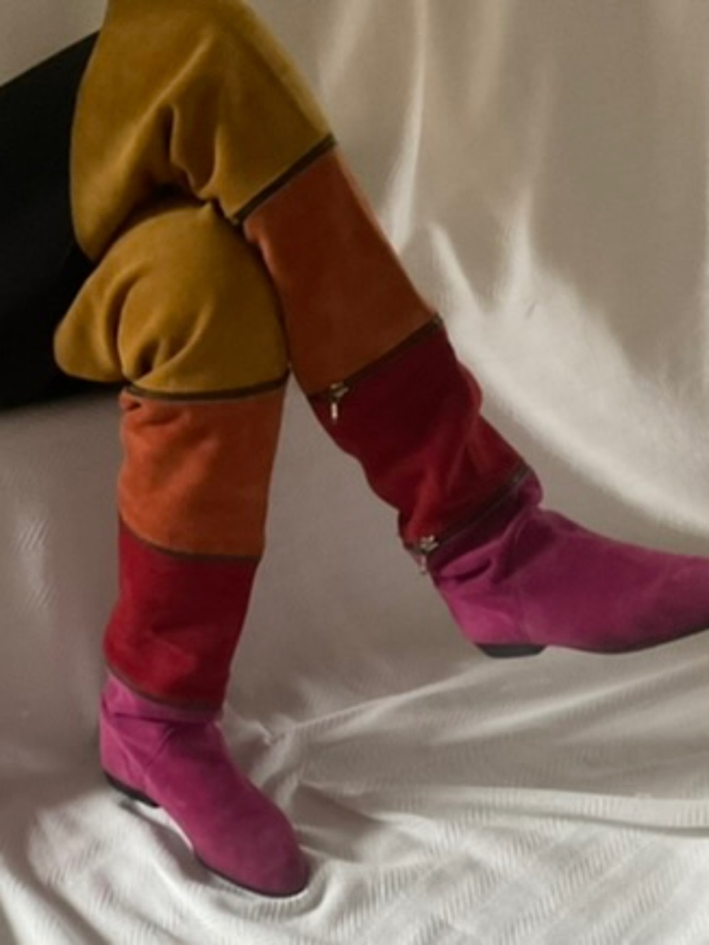 Vintage 80's over knee high Super festive & Fun Suede Party Boots